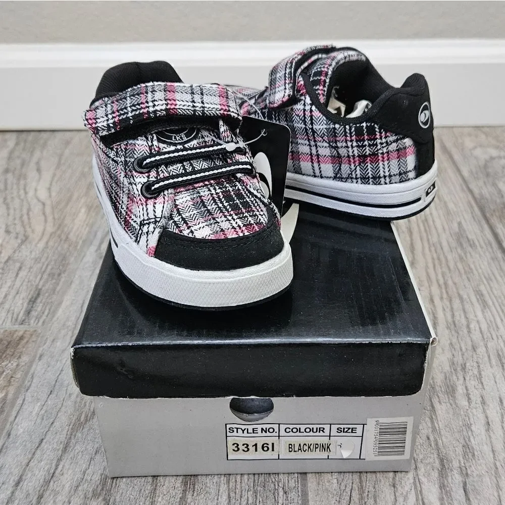 Lakeshore LKS Black and Pink Plaid Shoes Size 6T